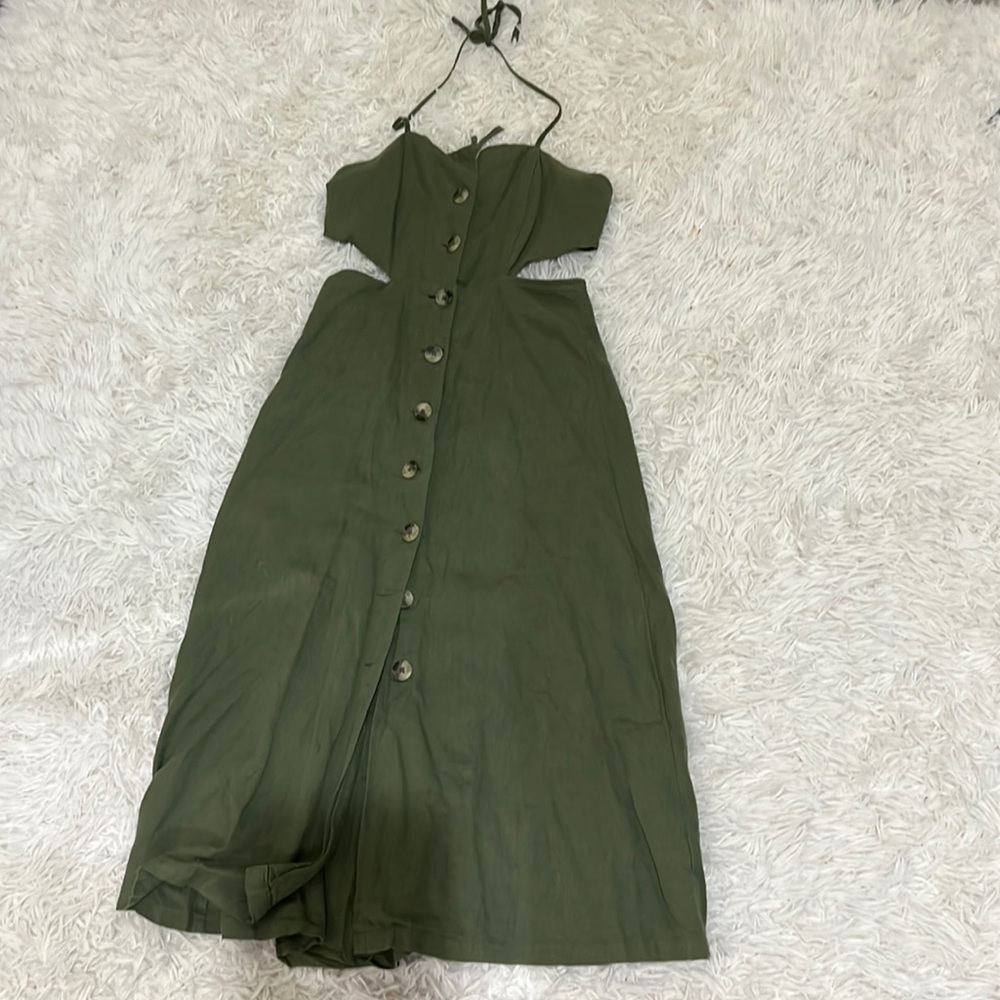 Forest green, backless, urban outfitter dress